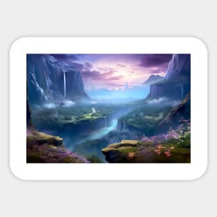 Landscape Magical Dimension Fantastic Planet Surrealist Sticker